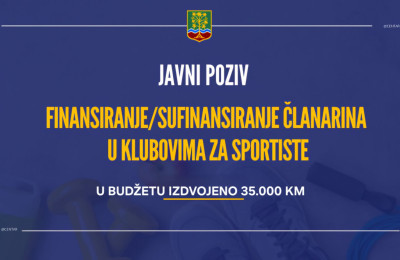 Objavljen javni poziv za finansiranje/sufinansiranje članarina u klubovima