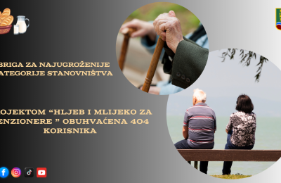 Projektom „Hljeb i mlijeko za penzionere“ obuhvaćena 404 korisnika