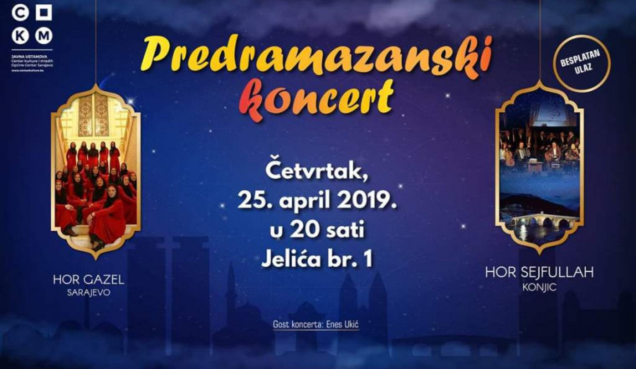 Večeras u Jelićevoj koncert povodom nastupajućeg mjeseca Ramazana