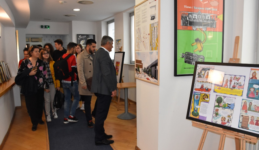 Otvorena izložba škole stripa, ebru slikarstva i kaligrafije u Općini Centar