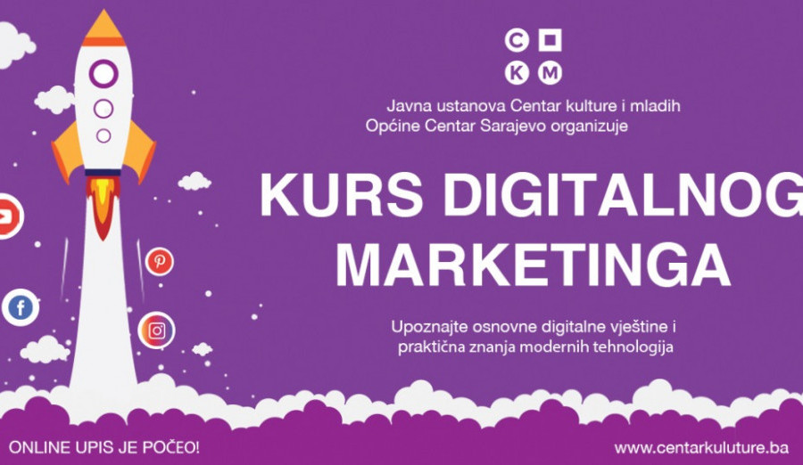 Upis na kurs digitalnog marketinga u Centru kulture i mladih