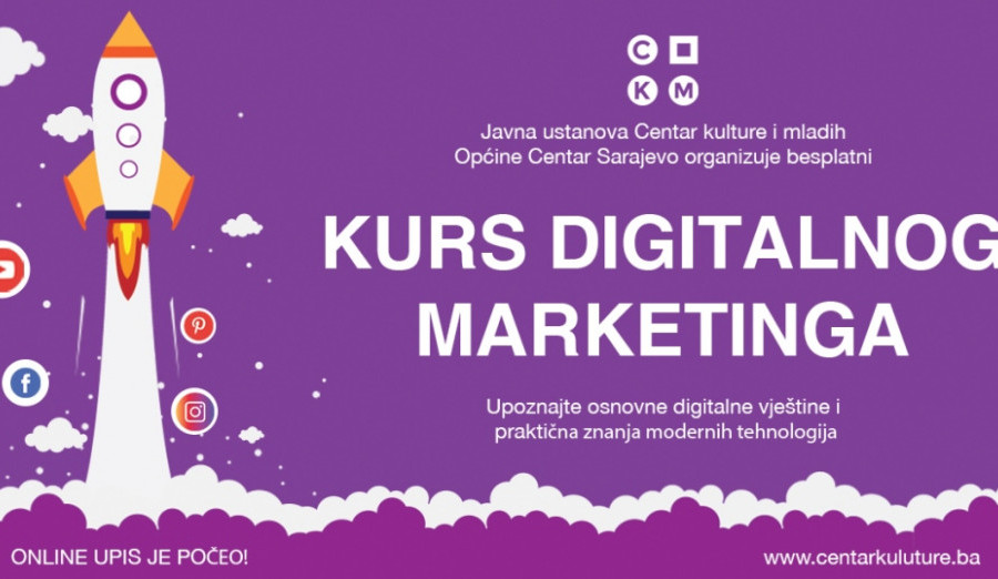Novi ciklus besplatnog kursa digitalnog marketinga u Centru kulture i mladih