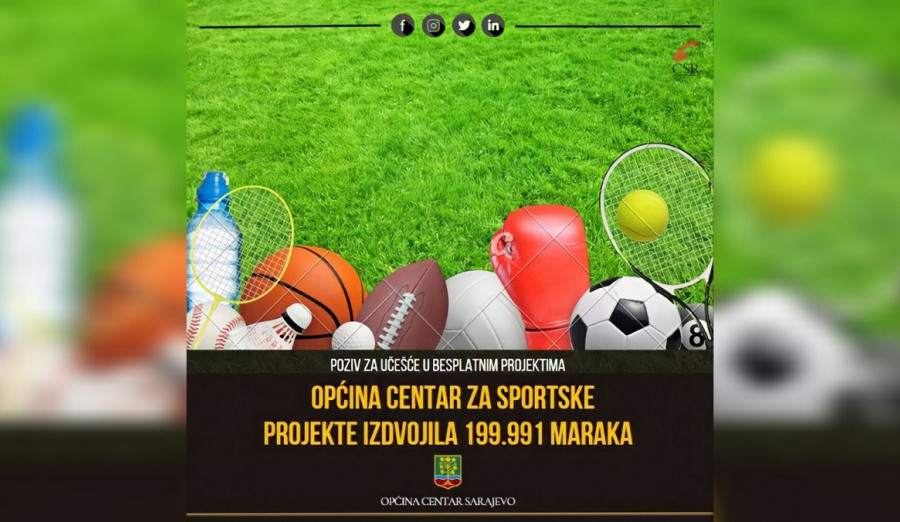 Općina Centar za sportske projekte izdvojila 199.991 maraku