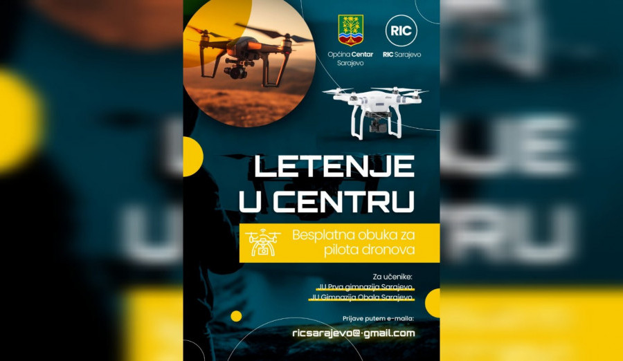 Od ponedjeljka kreće projekat „Letenje u Centru - obuka za pilota dronova“