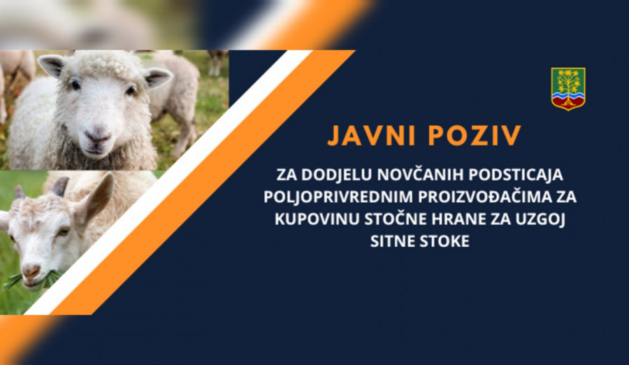 Novčani podsticaji Općine Centar za kupovinu stočne hrane za uzgoj sitne stoke