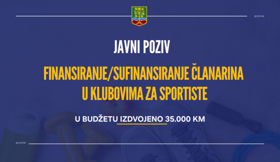 Objavljen javni poziv za finansiranje/sufinansiranje članarina u klubovima