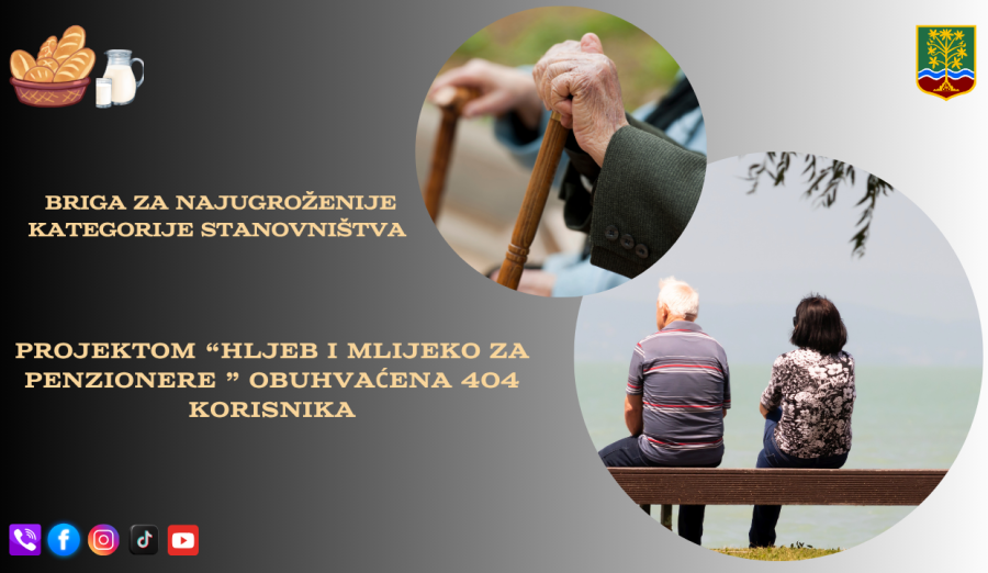 Projektom „Hljeb i mlijeko za penzionere“ obuhvaćena 404 korisnika
