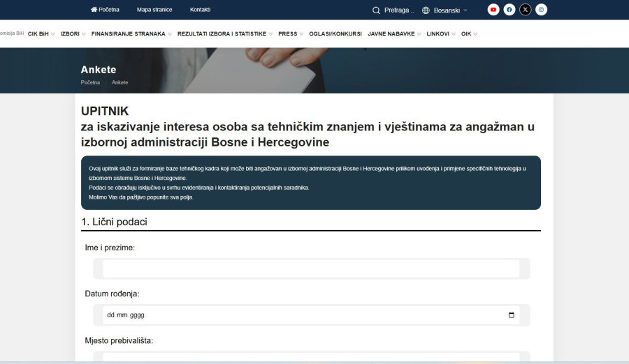 Angažman tehničkog osoblja u izbornom procesu