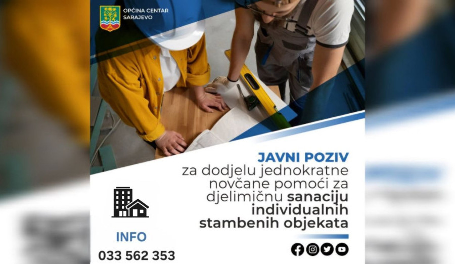 Novčana pomoć za djelomičnu sanaciju individualnih stambenih objekata