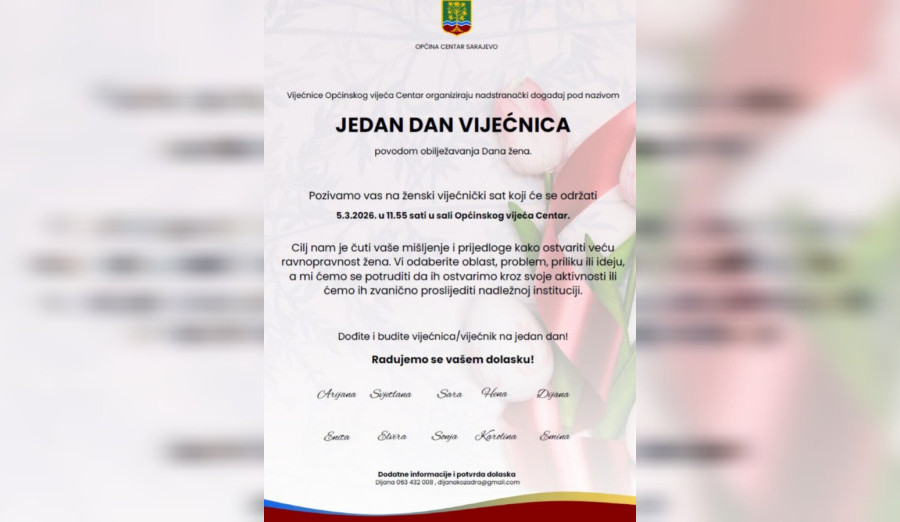 Poziv na događaj „Jedan dan vijećnica“