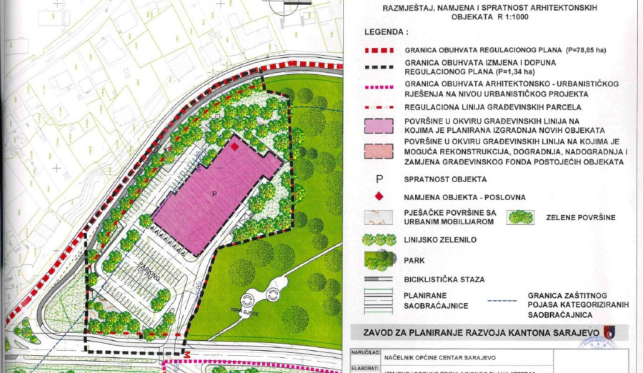 Javni uvid u Nacrt izmjena i dopuna Regulacionog plana „Zetra“