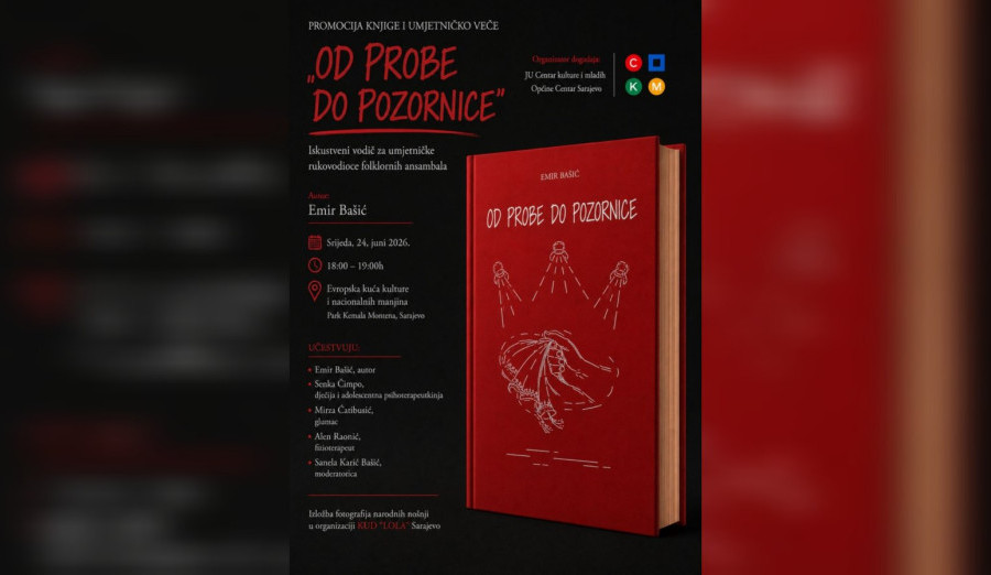U srijedu promocija knjige „Od probe do pozornice“ autora Emira Bašića