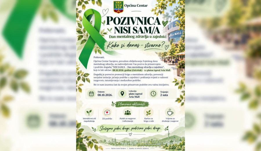 Događaj „Nisi sam/a Dan mentalnog zdravlja u zajednici“